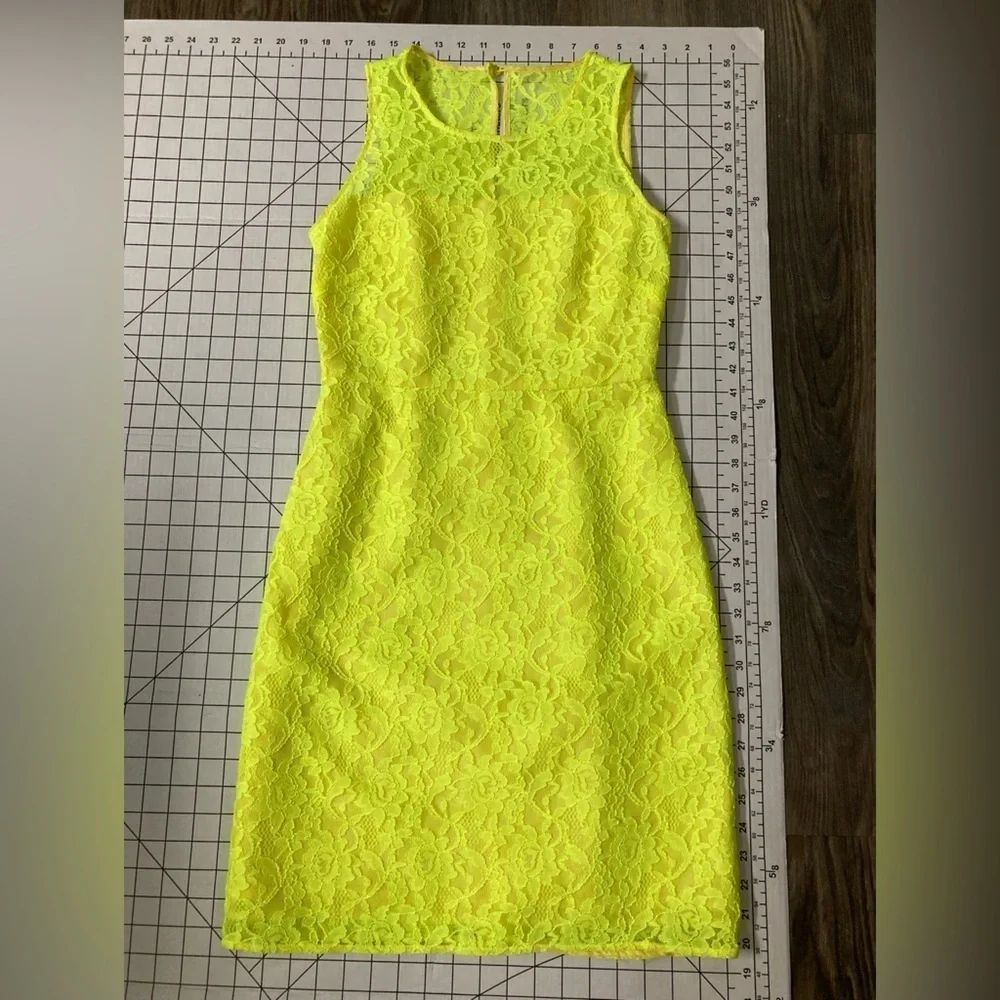 J. Crew Size 2 Sleeveless Neon‎ Yellow Dress